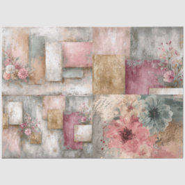 Abstrakte Uni bedrückte Florals Decoupage Seidenpapier