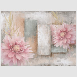 Abstrakte Uni bedrückte Florals Decoupage Seidenpapier