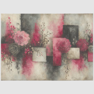 Abstrakte Uni bedrückte Florals Decoupage Seidenpapier