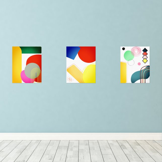 Abstrakte unregelmäßige Form Kunst - Eine einzigar Bilderwand Sets (Holzboden)