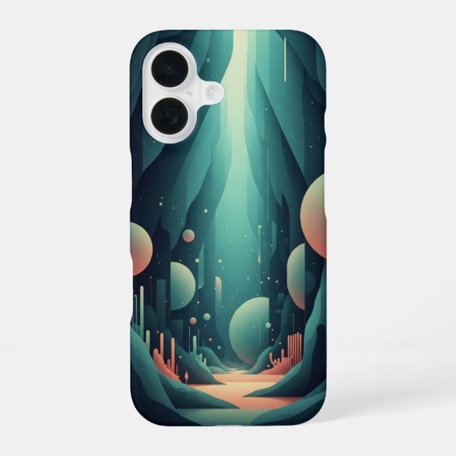 Abstrakte Unterwasserhöhle iPhone 16 Hülle (Rückseite)