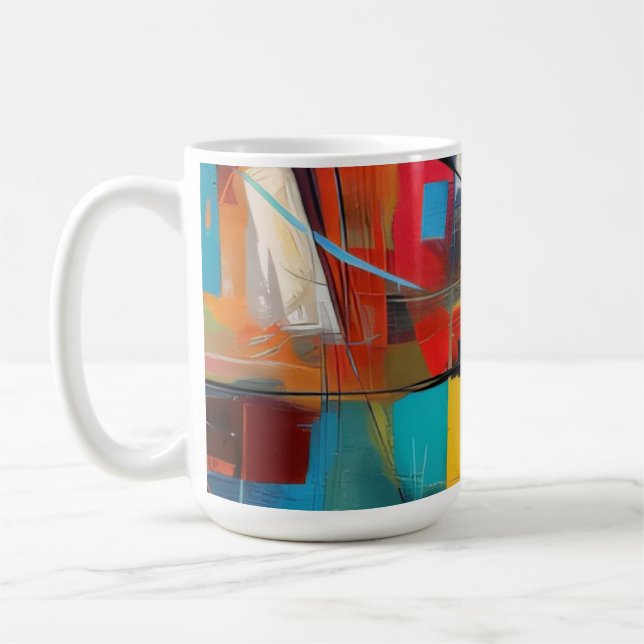 Abstrakte urbane Blöcke Kaffeetasse (Links)