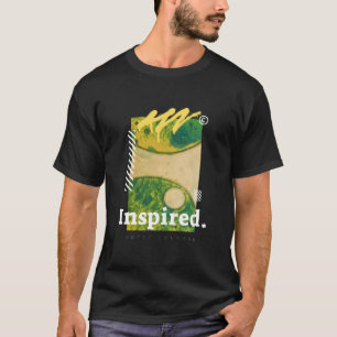 Abstrakte urbane Kunst grüne und gelbe Ästhetik T-Shirt