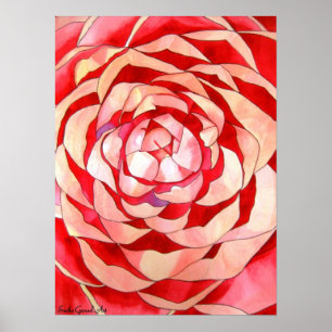 Abstrakte ursprüngliche Kunstmalerei der rosa Poster