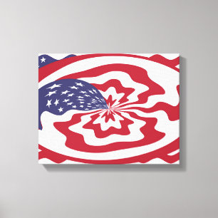 Abstrakte US Flagge Amerikanische Patriotische Kun Leinwanddruck