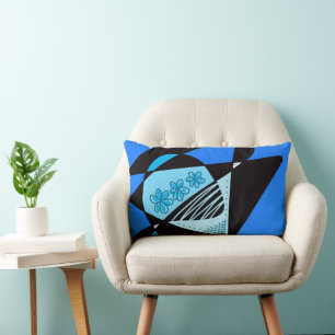 Abstrakte US Flagge: Blue Black 2 Lendenkissen