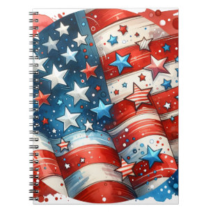Abstrakte US-Flagge: rot, weiß und blau Notizblock
