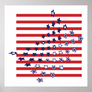 Abstrakte US-Flaggenplatzierungen und -drucke Poster