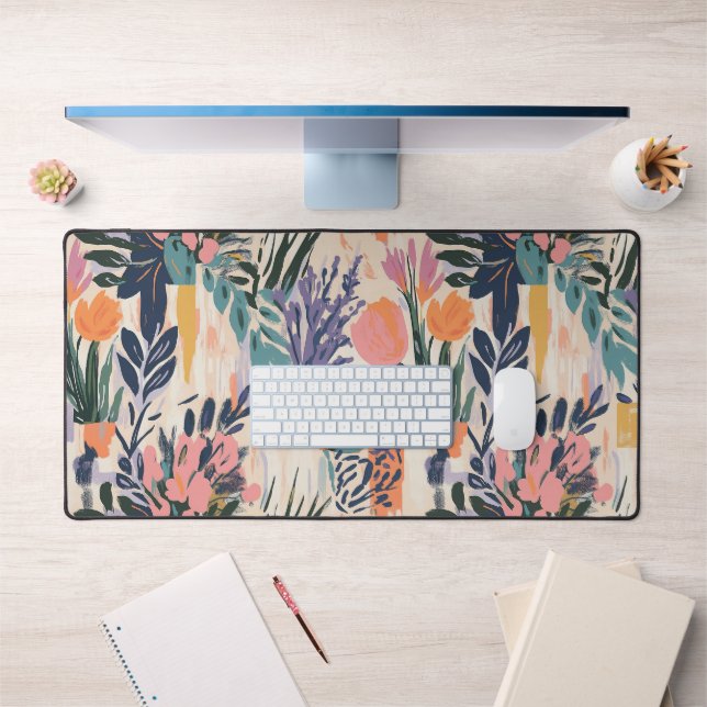 Abstrakte Vase Vase Kunst-Design in warmen Pastell Schreibtischunterlage (Büro 1)