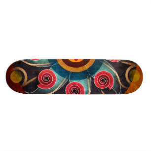 Abstrakte Vector Art Skateboard mit Blumenfarbe