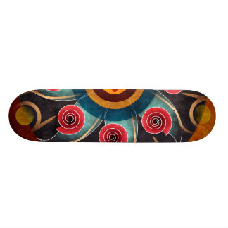 Abstrakte Vector Art Skateboard mit Blumenfarbe