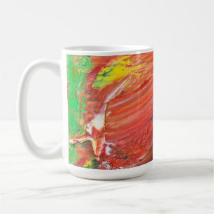 Abstrakte vertikale Geste in Rot Kaffeetasse