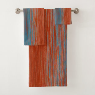 Abstrakte verwischte Linien Rot Blau Badhandtuch Set