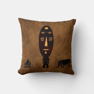 Abstrakte Vintage-afrikanische Stammeskunst Kissen