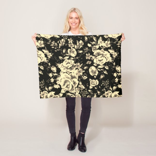 Abstrakte Vintage Blumenglastextur Fleecedecke (Beispiel)