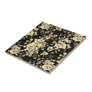 Abstrakte Vintage Blumenglastextur Fliese