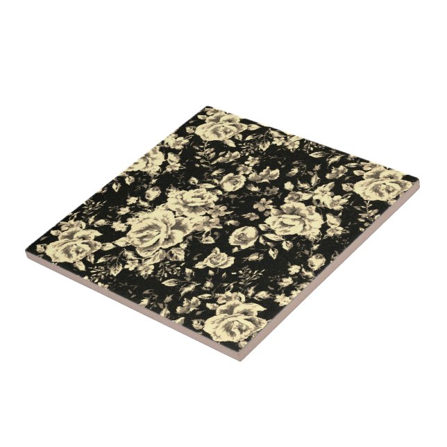 Abstrakte Vintage Blumenglastextur Fliese (Seite)