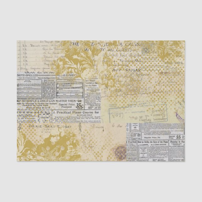 Abstrakte Vintage Collage Seidenpapier (Vorderseite)
