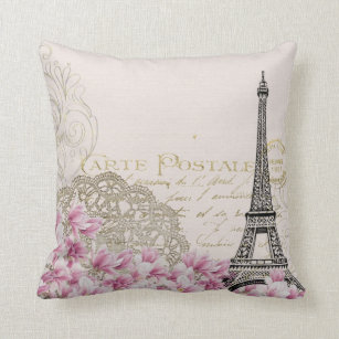 Abstrakte Vintage Romantik Paris Eiffelturm Kunst, Kissen