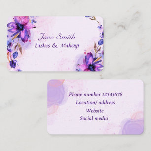 Abstrakte Violett-Aquarellfarben-Blume Visitenkarte