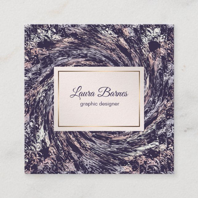 Abstrakte violette rosa Spirale Quadratische Visitenkarte (Vorderseite)