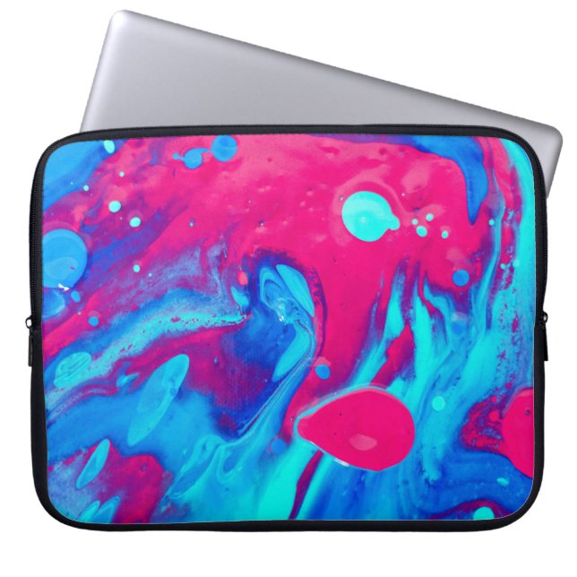 Abstrakte violette und blaue Malerei Laptopschutzhülle (Vorderseite)