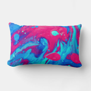 Abstrakte violette und blaue Malerei Lendenkissen