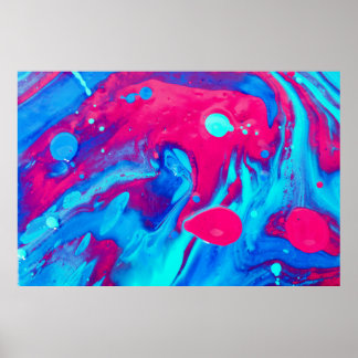 Abstrakte violette und blaue Malerei Poster