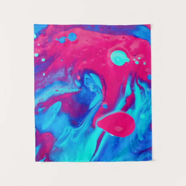 Abstrakte violette und blaue Malerei Wandteppich (Vorderseite)