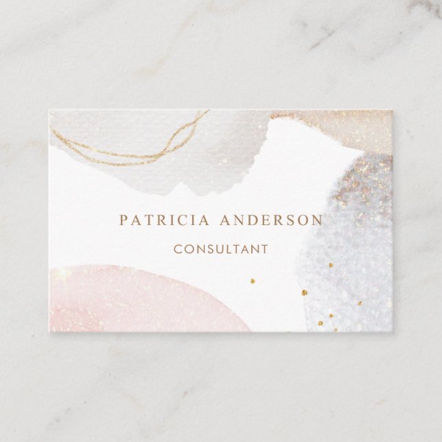 Abstrakte Visitenkarte in Rosa (Vorderseite)