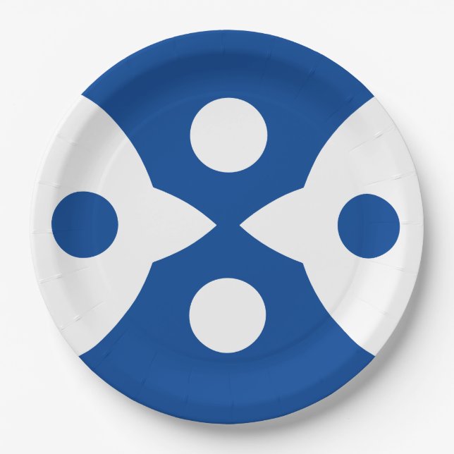 Abstrakte Vögel fett einfaches Design Deep Blue Pappteller (Vorderseite)