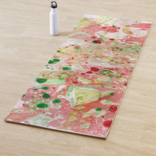 Abstrakte Vorlage Rosa Gelb Grün Trendy Yogamatte