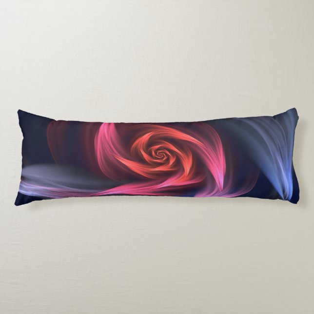 Abstrakte Vortex-Form rot und blau Seitenschläferkissen (Vorderseite)