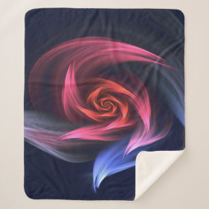 Abstrakte Vortex-Form rot und blau Sherpadecke