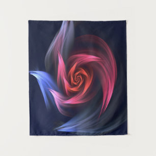 Abstrakte Vortex-Form rot und blau Wandteppich