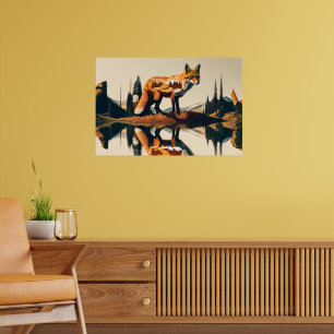 Abstrakte Waldlandschaft AI Natur Poster