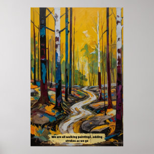Abstrakte Waldlandschaft Poster