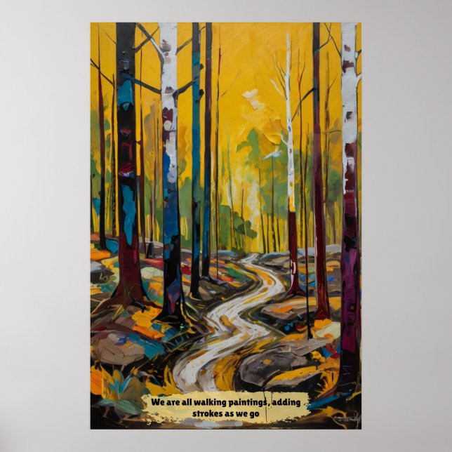 Abstrakte Waldlandschaft Poster (Vorne)