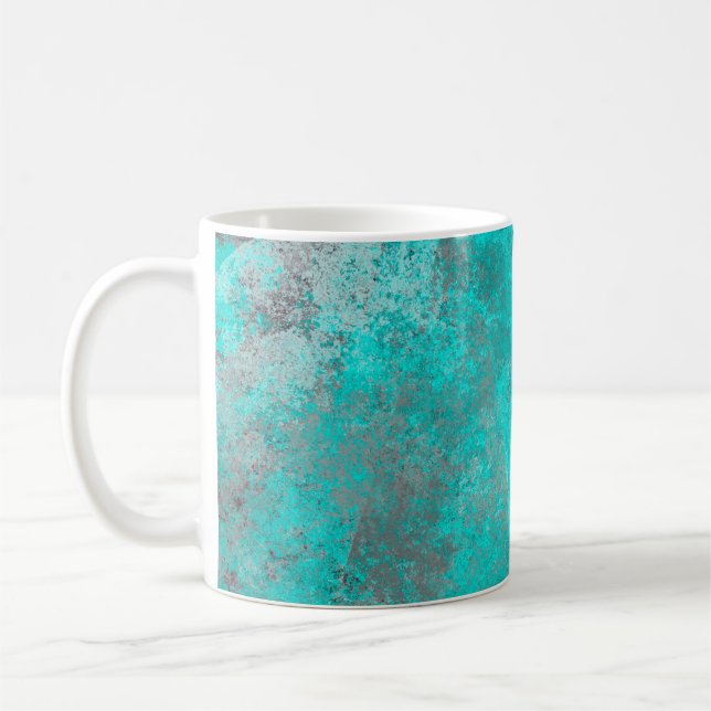Abstrakte Wand im Hintergrund bunt Kaffeetasse (Links)