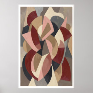 Abstrakte Wandkunst Geometrische gebogene Bänder u Poster