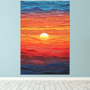 Abstrakte Wandkunst 'Strahlender Sonnenuntergangsh Leinwanddruck