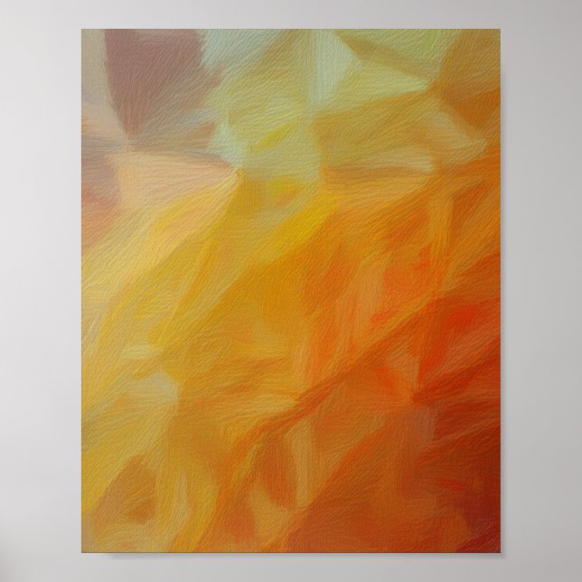 Abstrakte Wärme: Impressionistische Mosaik Poster (Vorne)