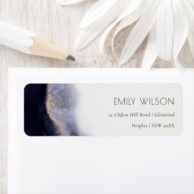 Abstrakte Wash-Adresse des Navy Black Gold Wash (Insitu)