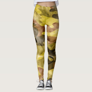 Abstrakte Wasserfarbe: Camouflage-Gefärbte Krawatt Leggings