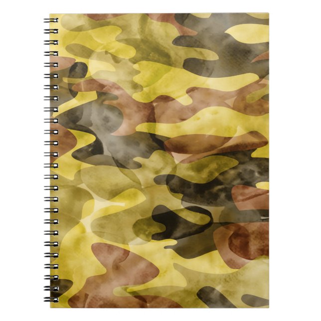 Abstrakte Wasserfarbe: Camouflage-Gefärbte Krawatt Notizblock (Vorderseite)