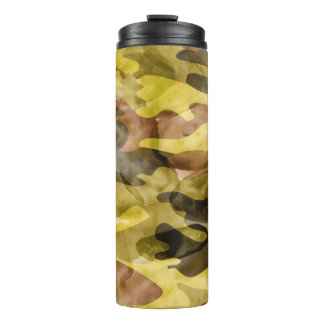 Abstrakte Wasserfarbe: Camouflage-Gefärbte Krawatt Thermosbecher