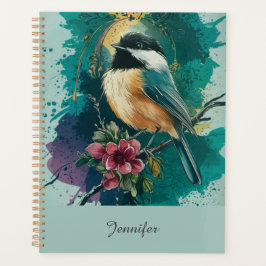 Abstrakte Wasserfarbe Chickadee - Aquamarin Planer