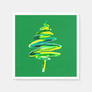 Abstrakte Wasserfarbe des Weihnachtsbaumes Serviette
