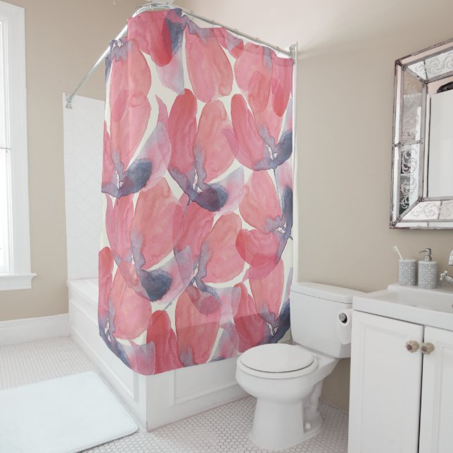 Abstrakte Wasserfarbe für Mohnblüten Duschvorhang (Beispiel)