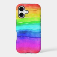 Abstrakte Wasserfarbe Gemalte Streifen Regenbogen